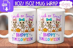 Happy Halloween mug wrap PNG, Cute Spooky mug PNG Product Image 1