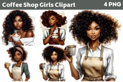 Coffee Shop Girls Clipart PNG Product Image 1