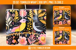 Sparrow Tumbler Wrap Designs, Sublimation Wrap Product Image 1