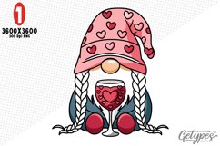 Valentine Gnome Sublimation Clipart - High Quality Design Product Image 1