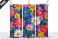 3D Flowers Tumbler Wrap | Sublimation Design | Tumble PNG Product Image 3