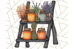 Fall Market Stall Clipart PNG, Rustic Autumn Clip Art Product Image 2