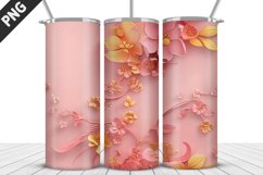 3D Flowers Tumbler Wrap | Sublimation Design | Tumble PNG Product Image 5
