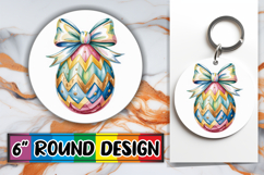 Playful Keychain Circle PNG Design, Easter Egg Product Image 1