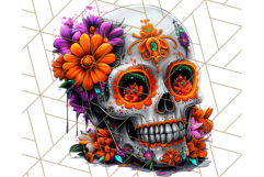 Bright Sugar Skull PNG Clipart, Halloween Colorful Skull Png Product Image 2