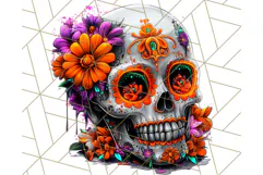 Bright Sugar Skull PNG Clipart, Halloween Colorful Skull Png Product Image 2