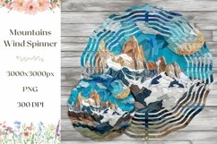 3D Mountains Wind Spinner, Mountains Sublimation Design Product Image 1