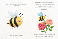 Summer Bees Garden Clipart Product Image 2