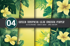 Green Tropical Leaf Digital Paper Product Image 1