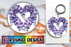 Sublimation Round Design Heart Made of Flowers PNG Product Image 1