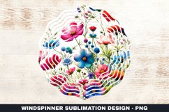 Flowers Wind Spinner Sublimation Design Product Image 1