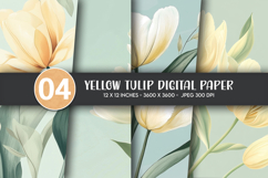 Yellow Tulip Digital Paper Product Image 1