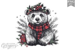 Christmas Bear Clipart Design - High Quality 300 Dpi Product Image 1