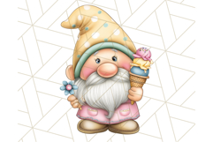 Ice Cream Gnome Clipart PNG Summer Dessert Art, Summer Gnome Product Image 2