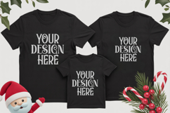 Christmas Family Matching Group T-Shirt Mockups | Holiday Fl Product Image 1