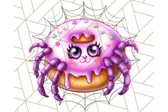 Halloween Donut Clipart PNG, Cute Spooky Doughnut Art Product Image 2