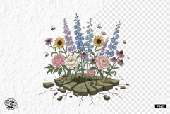 Whimsical Summer Wildflowers Clipart Product Image 1