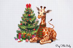 Christmas Giraffes Clipart PNG Product Image 1