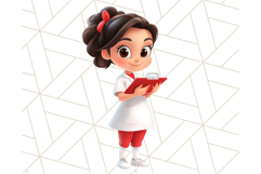 Nurse Clipart Bundle, Medical Staff PNG, Cute Kid Nurse Png Product Image 14
