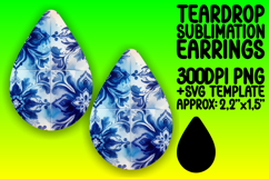 Vibrant Teardrop Earrings Design for Printing , Watercolor P Product Image 1