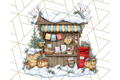 Cozy Christmas Market Stall Clipart PNG, Holiday Art Png Product Image 2