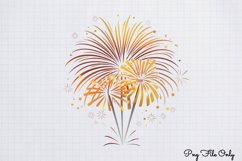 Happy New Year Fireworks Clipart PNG Product Image 1
