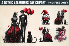 Gothic Valentines Day Clipart PNG Product Image 1