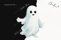 Watercolor Ghost Clipart | Watercolor Halloween PNG Product Image 2