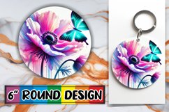 Cozy Keychain Round Design, Butterfly Product Image 1