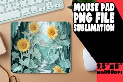 Mouse Pad 3D Flower in Hole Sublimation Design PNG Product Image 1