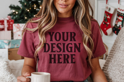 Christmas Comfort Colors 1717 Cumin T-Shirt Mockup Real Product Image 1