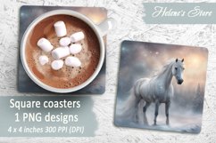 Christmas horse coaster|Square coaster sublimation| Bundle Product Image 5