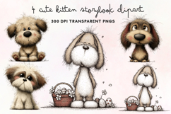 Cute Watercolor Dogs Clipart PNG Product Image 1