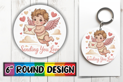 Bright Sublimation Round Ornaments, Cupid Product Image 1