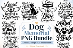 Dog Memorial PNG Bundle, Pet Loss Quote Clipart, Rainbow Product Image 1
