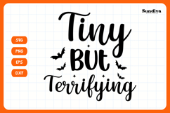Funny Halloween Dog Bandana Quote SVG | Tiny But Terrifying Product Image 3