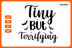 Funny Halloween Dog Bandana Quote SVG | Tiny But Terrifying Product Image 3