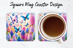 Butterflies Mug coaster | Coaster | Sublimation Design Product Image 1