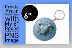Artful Round Design for Keychains , 3D Heart Product Image 1