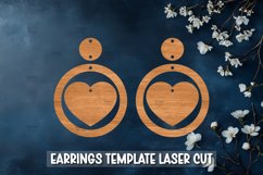 Valentine Heart Template earrings SVG I Laser Cut Files Product Image 1