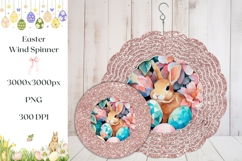 Glitter Pink Easter Wind Spinner, Bunny Wind Spinner Product Image 1