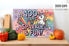 100 days of school Cutting Board PNG Design, Teacher PNG Product Image 1