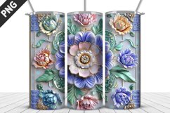 Flowers Tumbler Wrap | Sublimation Design | Tumbler PNG Product Image 1