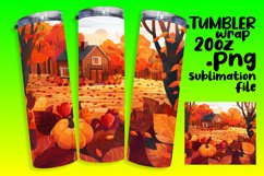 20oz Fall Tumbler Wrap | Watercolor Autumn Design Product Image 1
