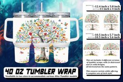 Whimsical Watercolor Tree Tumbler Wrap - 40oz Product Image 1