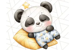 Sleeping Baby Animals PNG, Cozy Pajama Bedtime Clipart Png Product Image 2