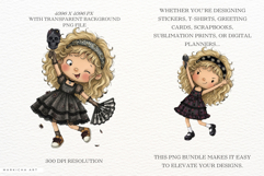 Summer Gothic Girl Clipart Product Image 2