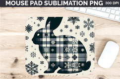 Watercolor Bunny Mouse Pad Sublimation - Christmas PNG Product Image 1