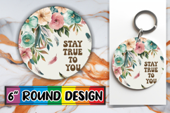 Whimsical Circle Ornaments Design, Flower Quote Product Image 1
