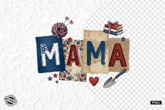 Patriotic MAMA Collage PNG Sublimation Product Image 1
